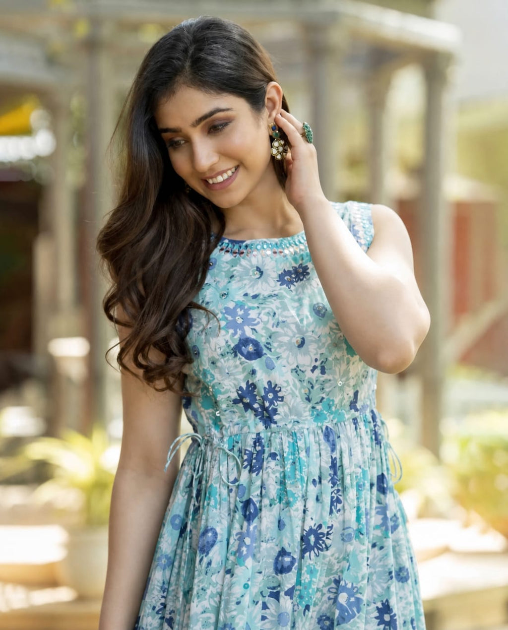 Traditional Sleeveless Kurti Gown with Modern Style